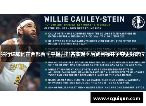 独行侠如何在西部赛季中提升排名实现季后赛目标并争夺更好席位 独行侠如何在西部赛季中提升排名实现季后赛目标并争夺更好席位
